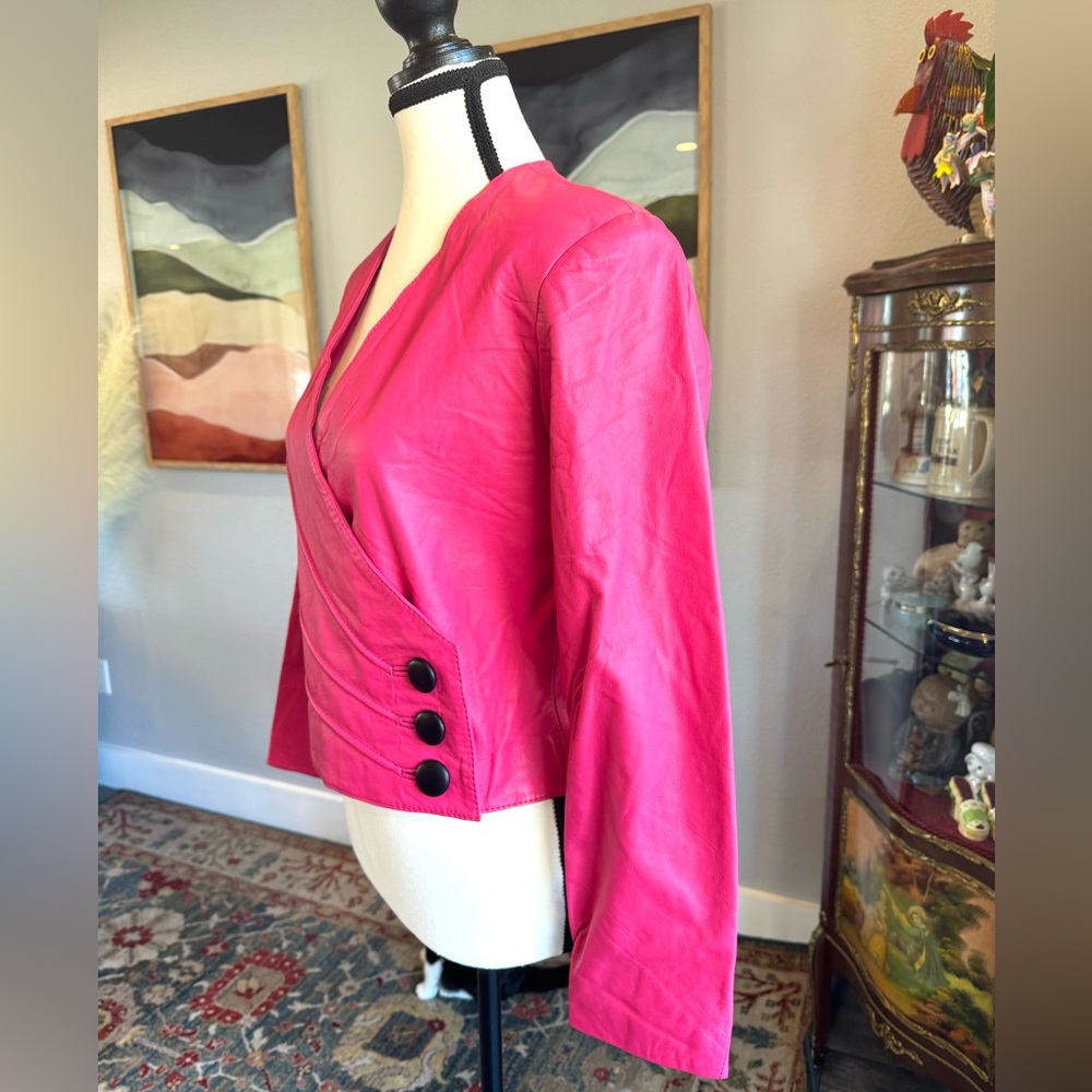 Avon Fashions Vintage Pink Leather Jacket - Picture 6 of 10